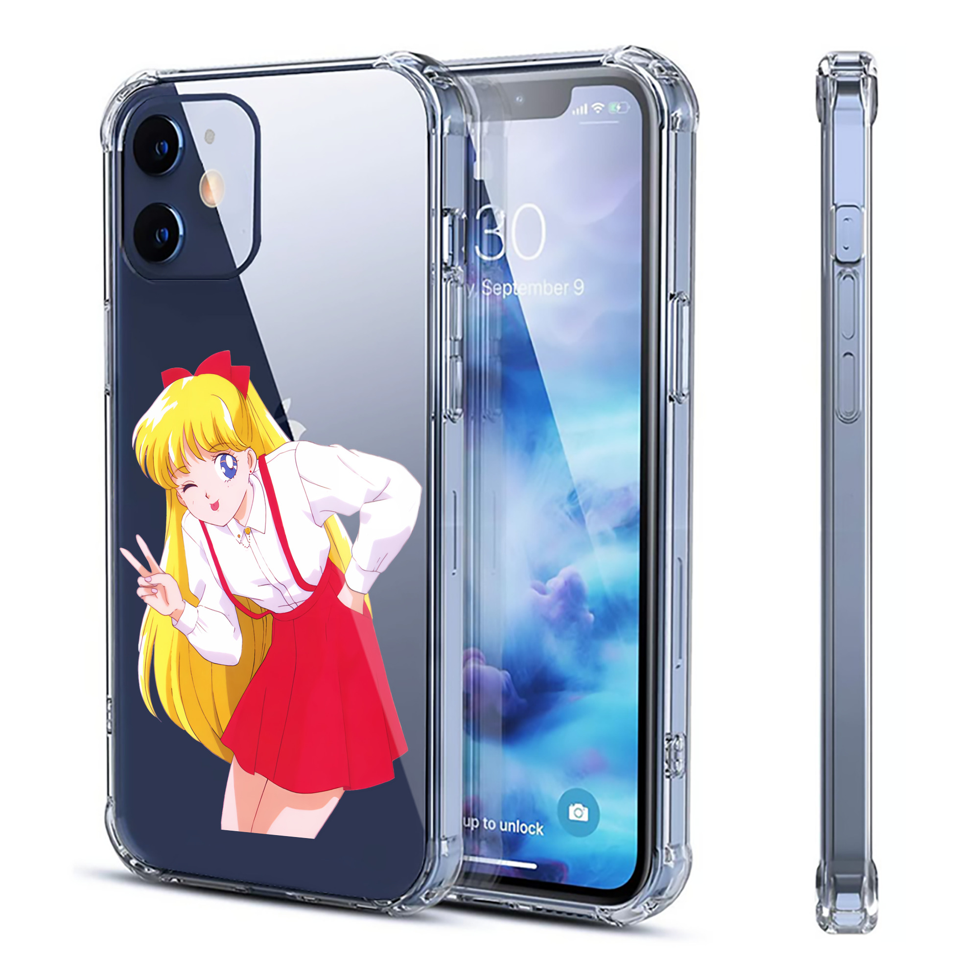 （画像用） 美少女戦士セーラームーン 愛野 美奈子 あいの みなこ Sailor Moon Aino Minako 【iPhone 12シリーズ対応】透明スマホケース（クリアソフトケース）